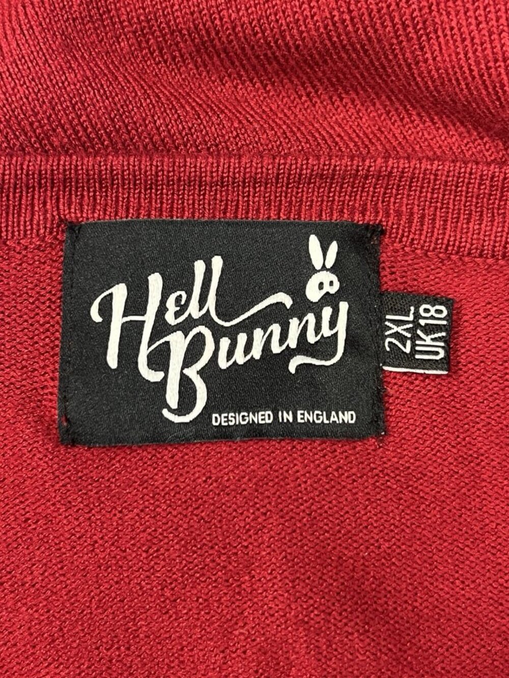 Hell Bunny Red Maggie Bolero Sweater Cardigan Size 2XL - Picture 5 of 8